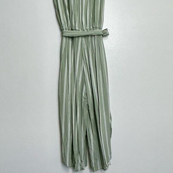 Shore Romper Womens XS Sage Green White Stripe Strapless Beach - Picture 6 of 11